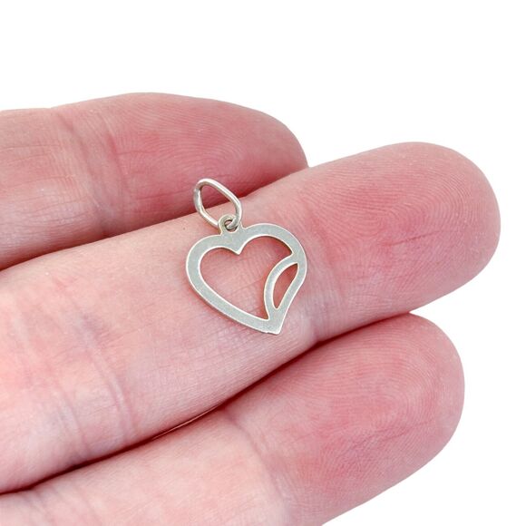 Vintage Sterling Silver 925 Openwork Heart Pendant - Picture 1 of 6